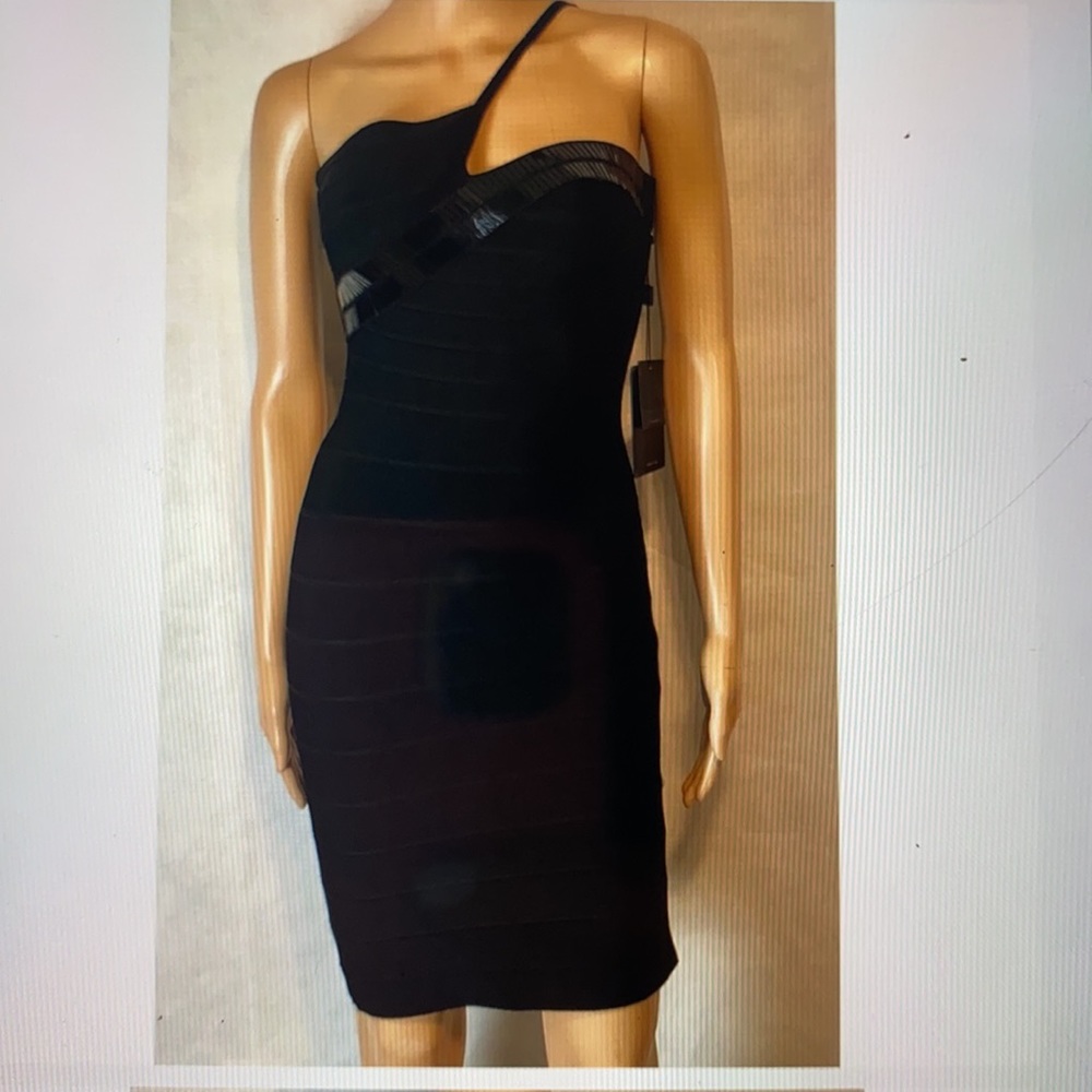 NWT 🔥 Herve Leger Black Bandage Cocktail Dress
